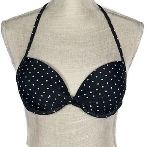 Aerie Black and White Twist Bikini Top
